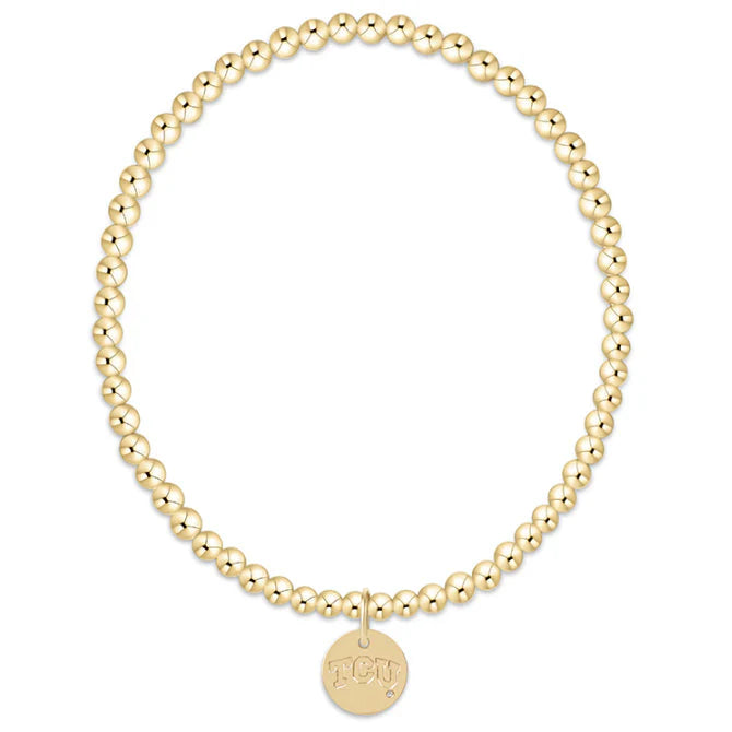 enewton-gameday ecollegiate classic gold 3mm bracelet -tcu disc