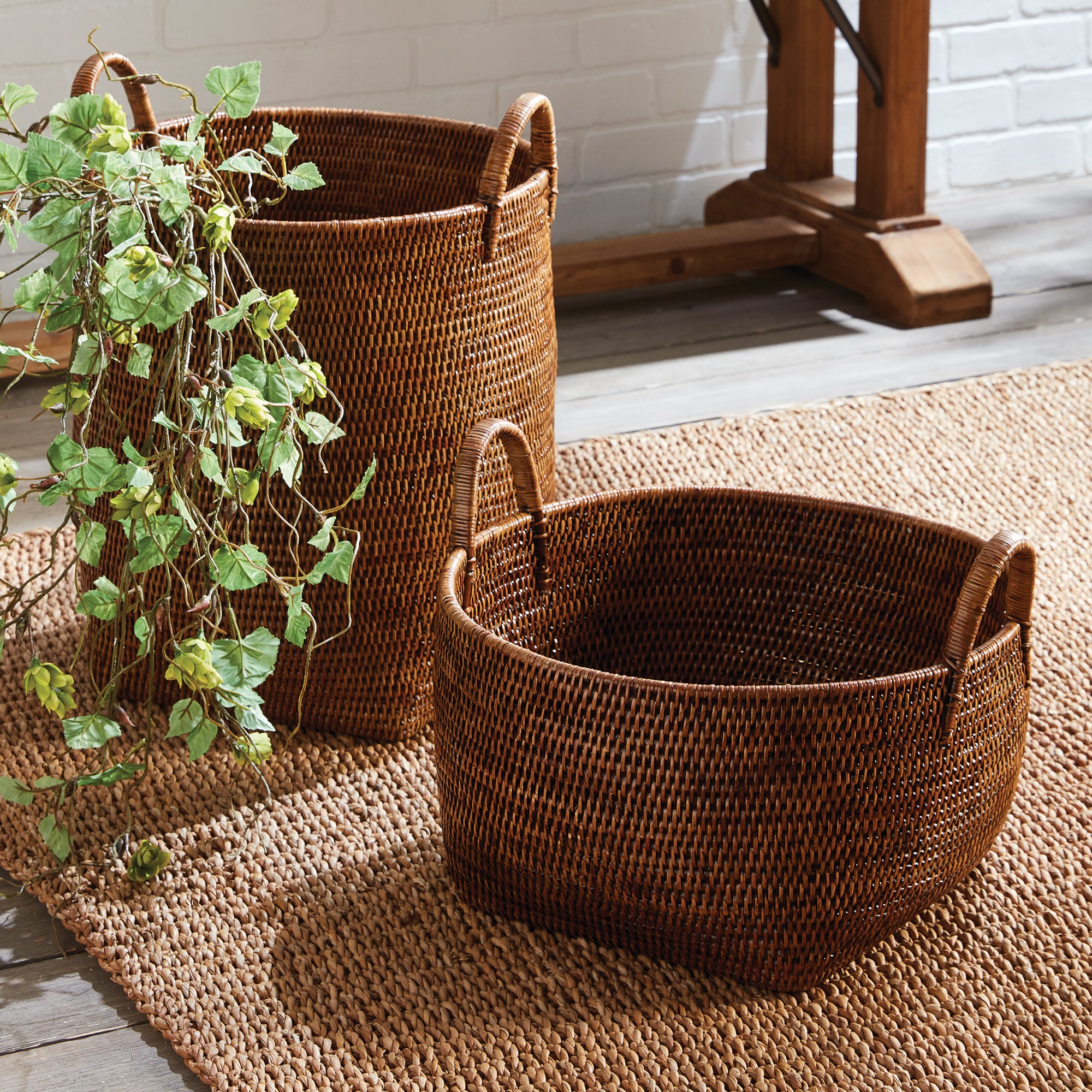 Burma Rattan Orchard Baskets, Set Of 2 - View 2