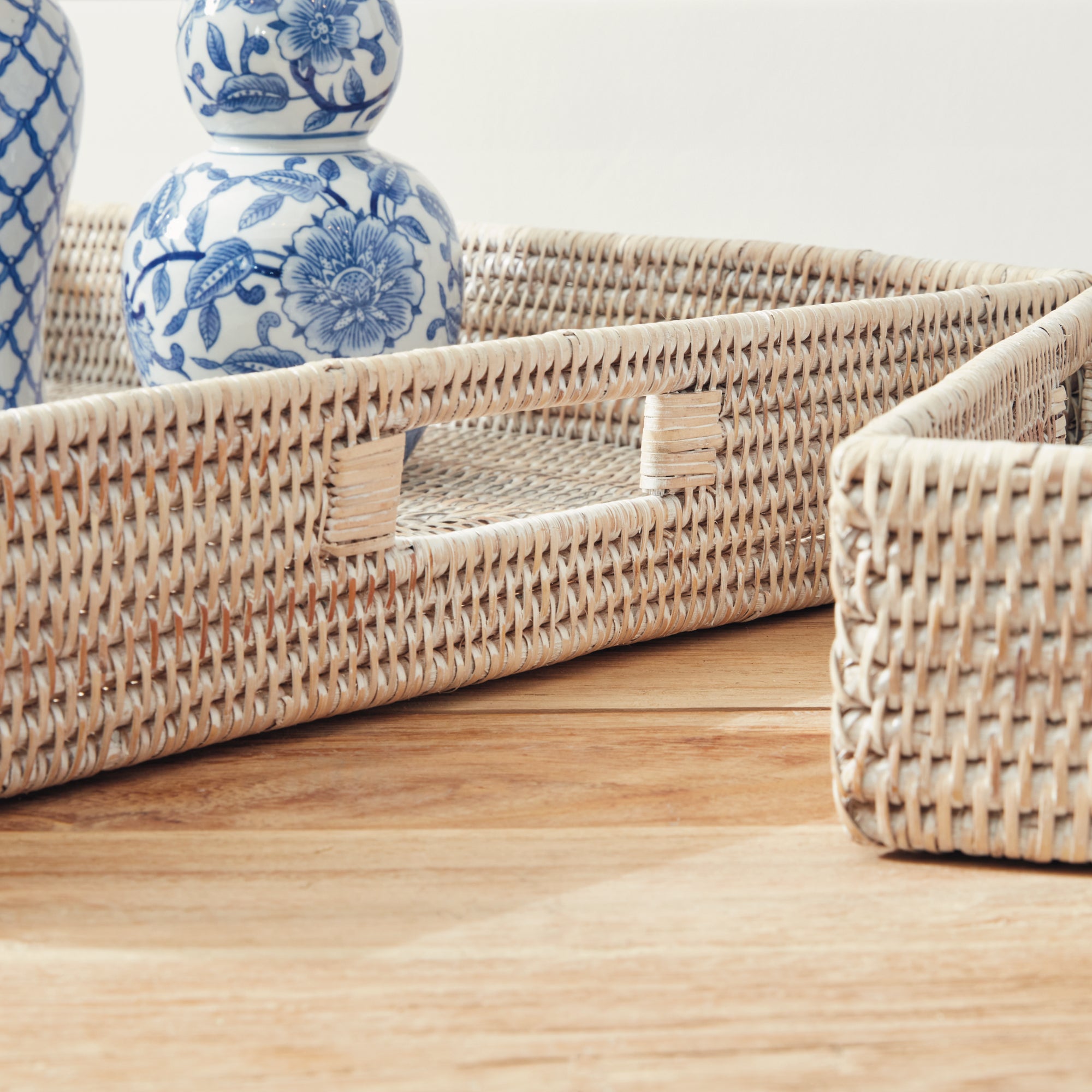 Burma Rattan Ottoman Trays, Set Of 3 - View 3