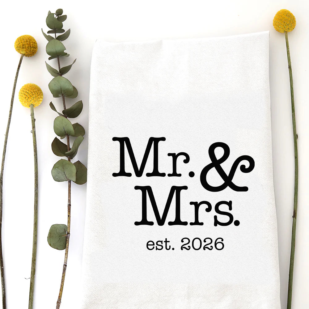 TEA TOWEL: MR & MRS est 2026