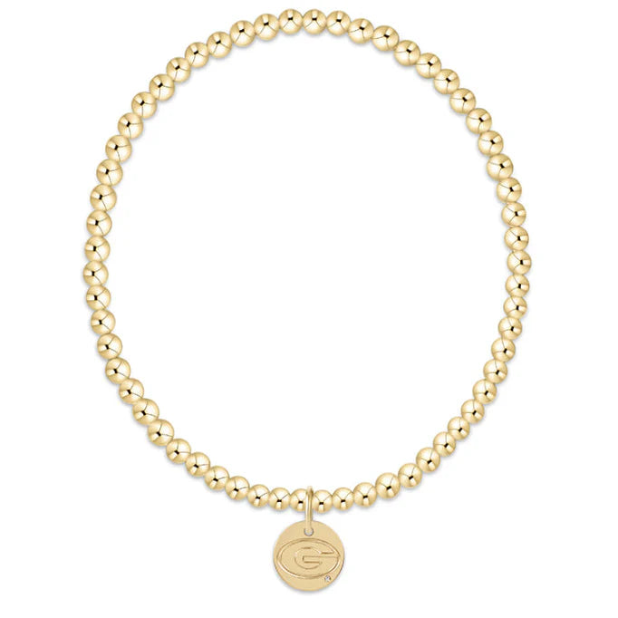 enewton-gameday ecollegiate classic gold 3mm bracelet - uga disc