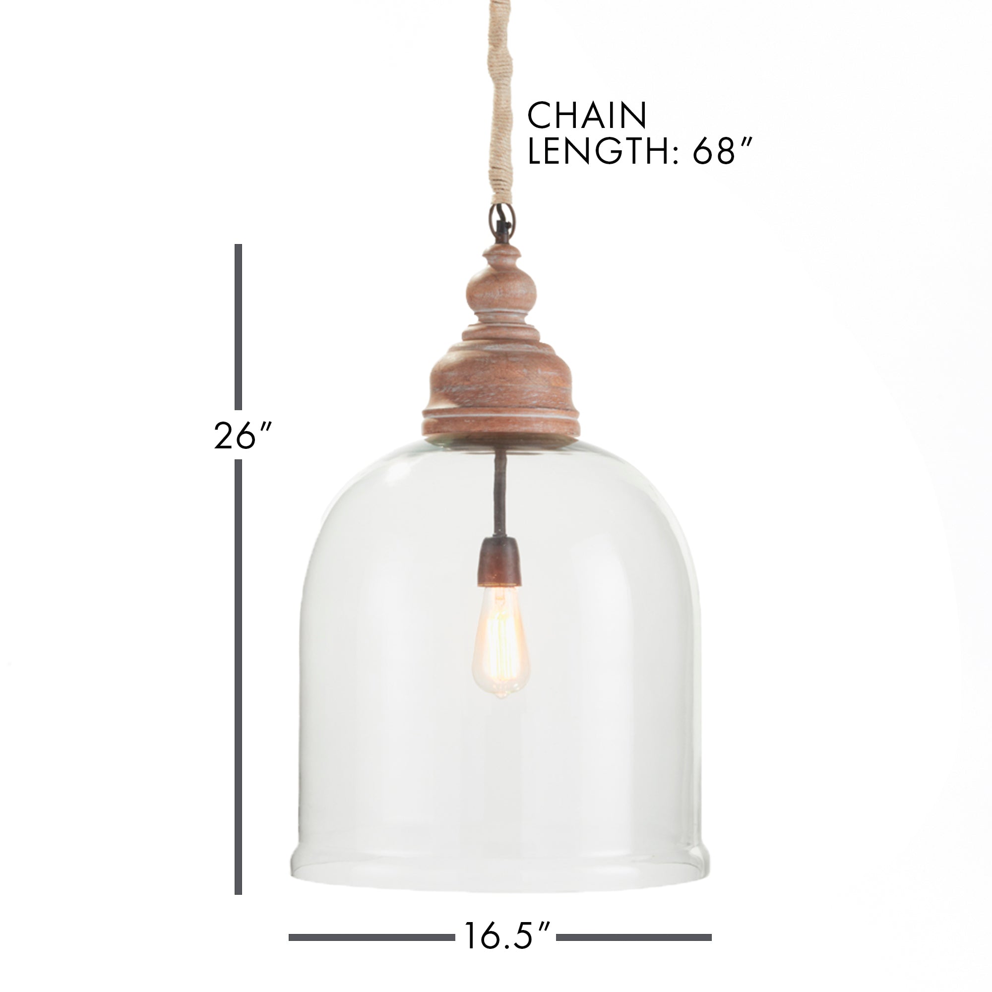 Vintner'S Cloche Pendant 26" - View 2