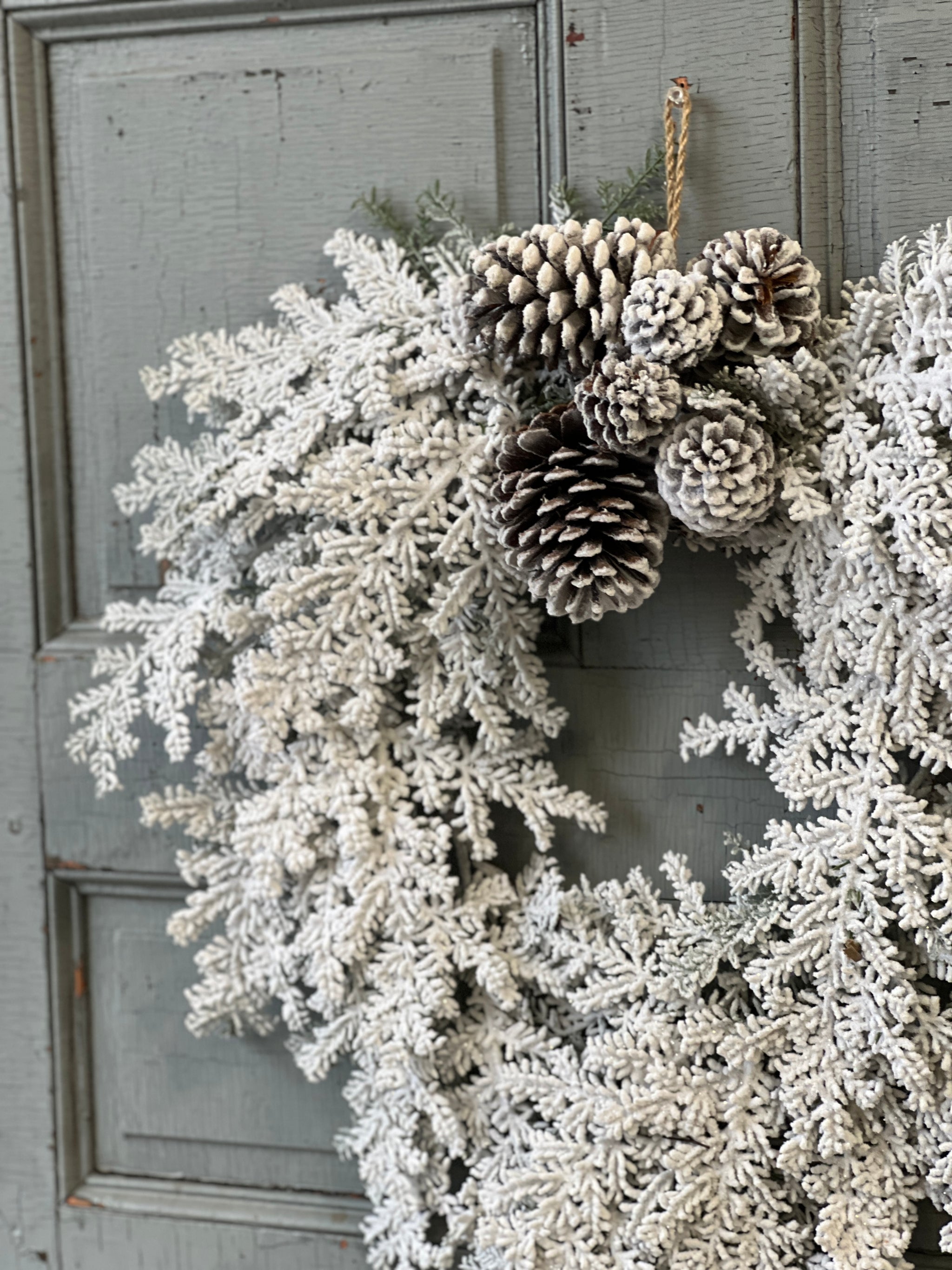 Snowy Hemingway Fir Wreath, 24" - view 2