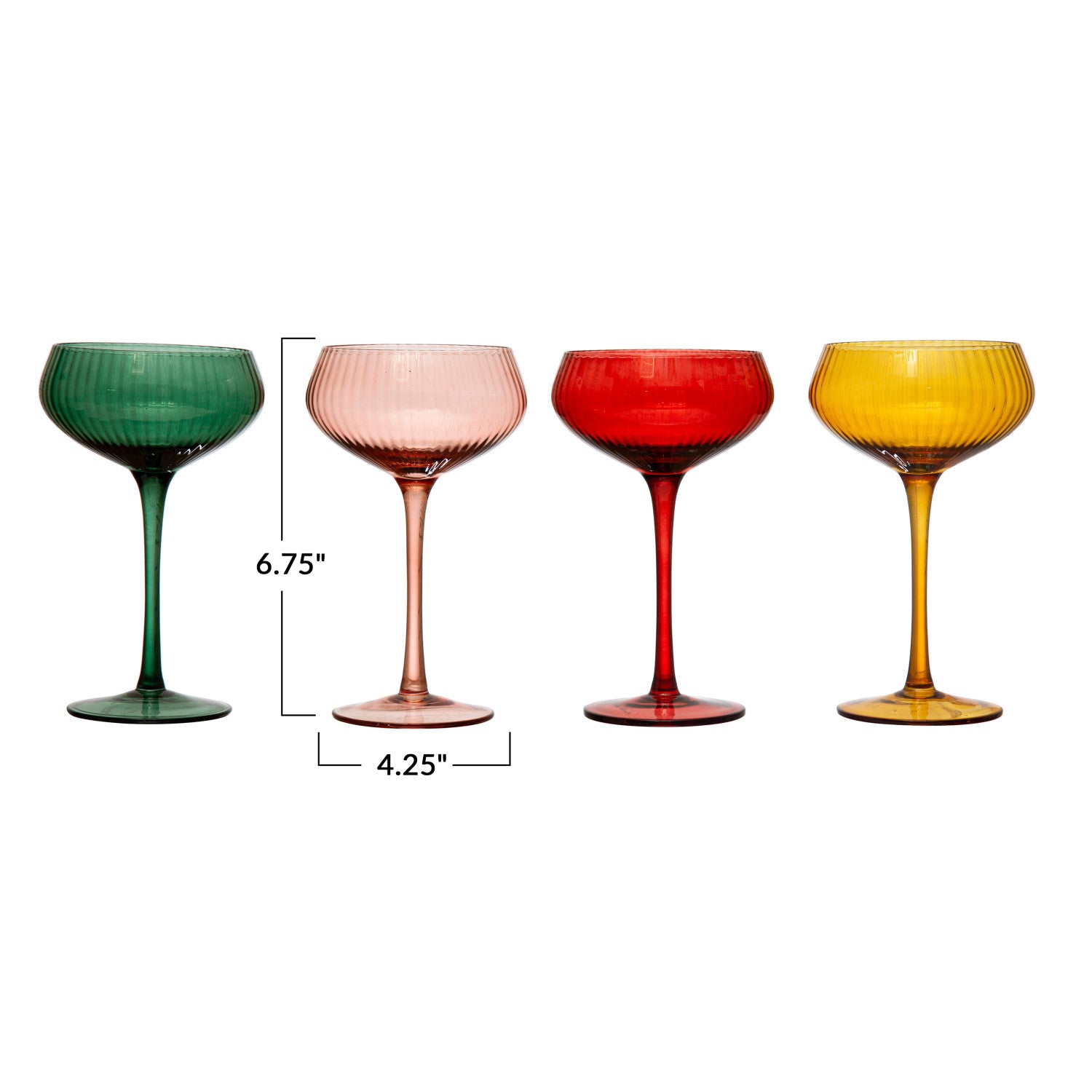 Stemmed Champagne/Coupe Glass, 4 Colors - A. Dodson's