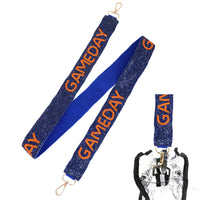 Game Day Seed Beaded Crossbody Shoulder Bag Strap | Orange Navy