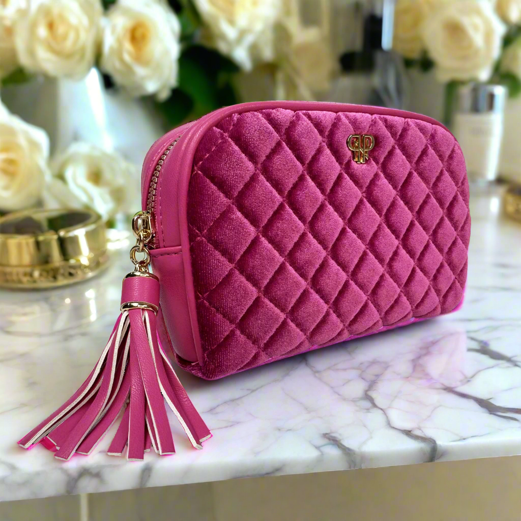 Glam Makeup Case - Fuchsia Velvet