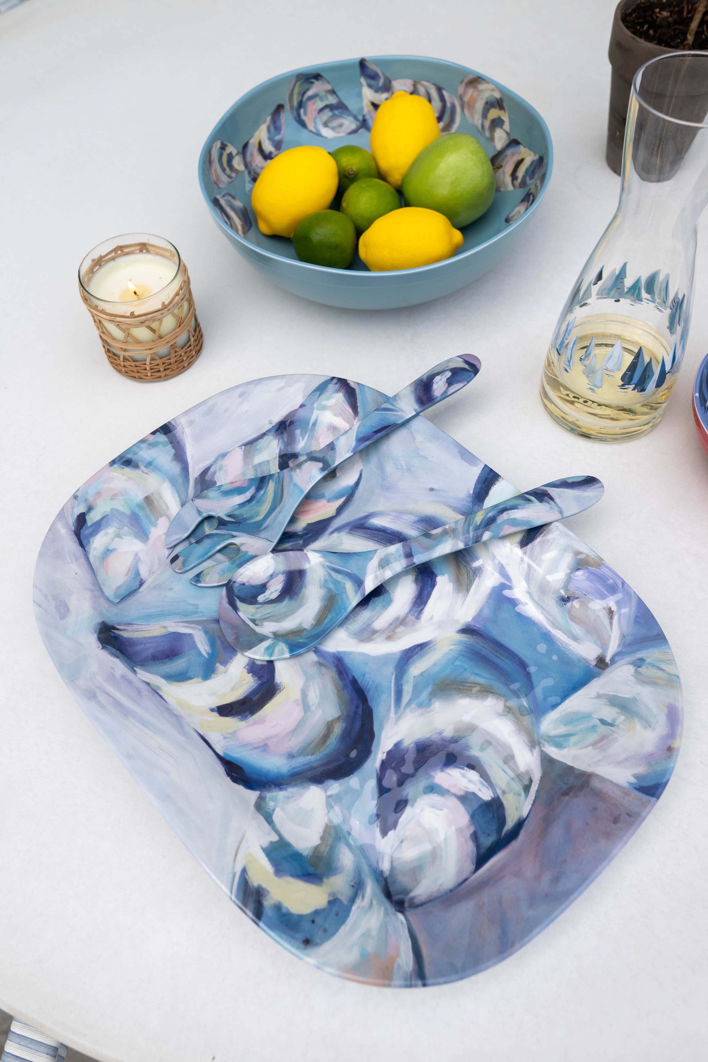 Melamine Salad Utensils - Flowing Shells