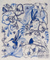 Orchid Garden Blue Swedish Cloth