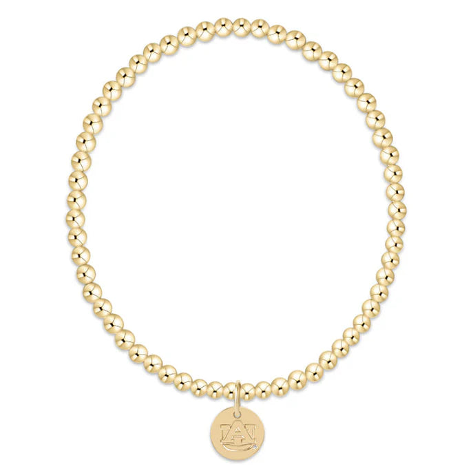 enewton extends - gameday ecollegiate classic gold 3mm bracelet - auburn disc