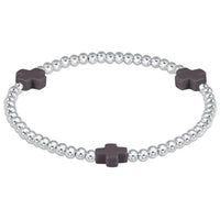 enewton extends signature cross sterling pattern 3mm bead bracelet - charcoal by enewton