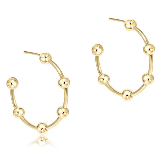 beaded simplicity 1" Post Hoop- 4mm Gold by enewton
