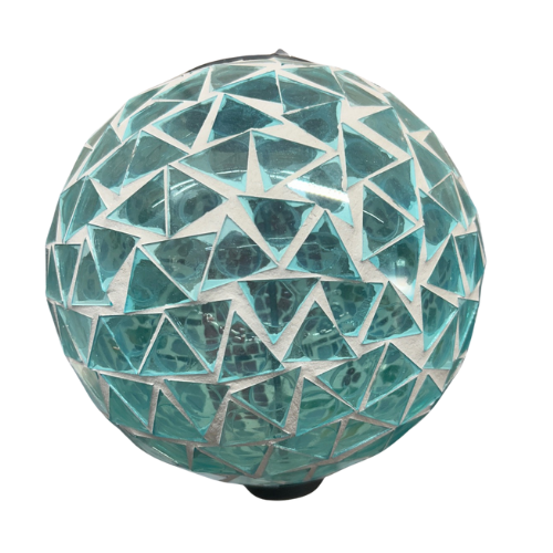 8" Solar Cardinal and Holly Hanging Mosaic Gazing Ball