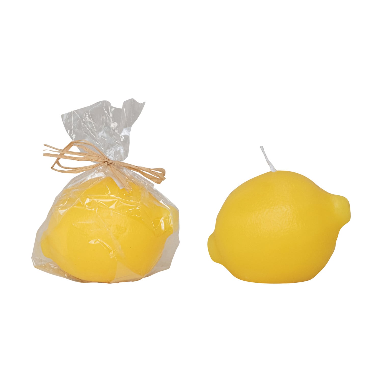 Unscented Lemon Shaped Candle, Yellow
