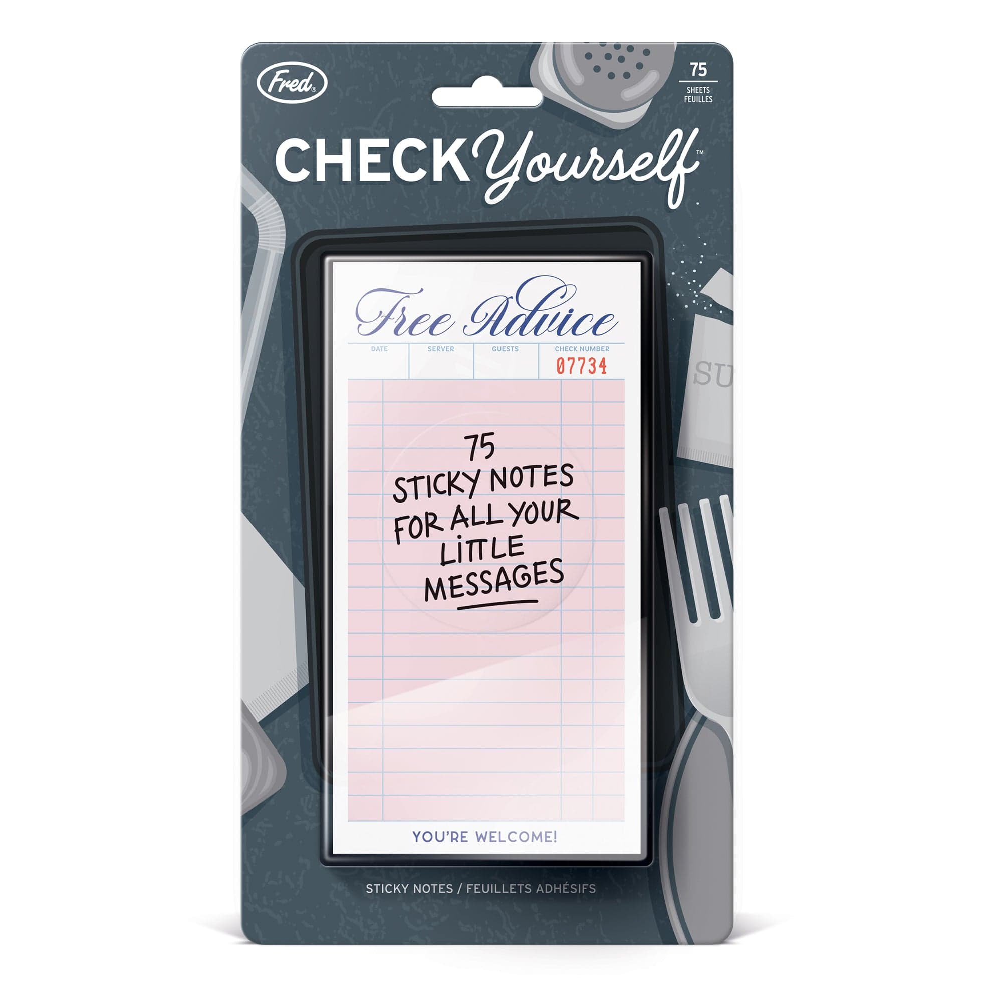 Check Yourself Diner Guest Check Sticky Notes - 75 Sheets by Fred