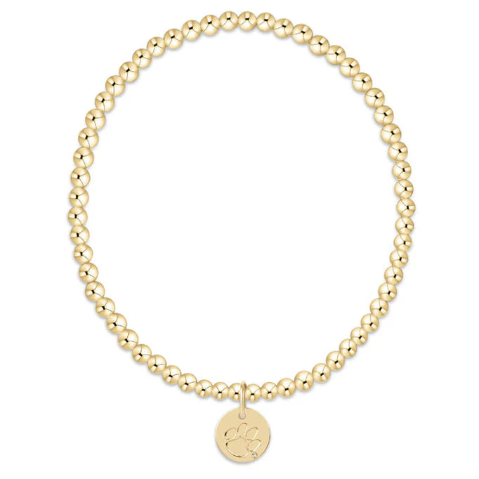 enewton-gameday ecollegiate classic gold 3mm bracelet -clemson disc