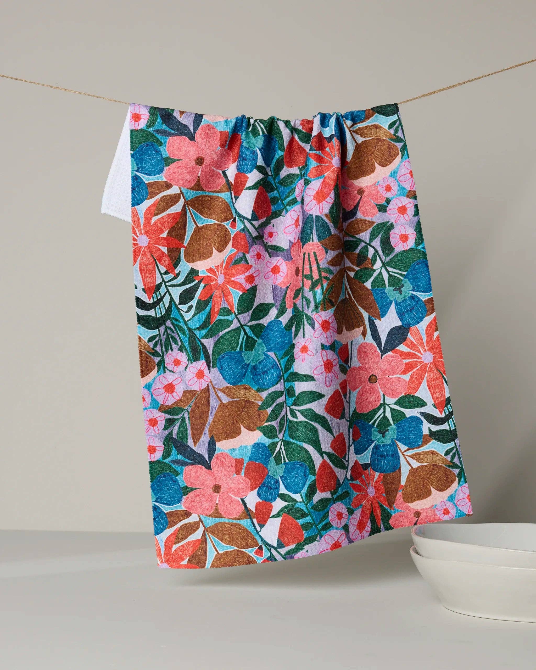 Bloom Entangled Tea Towel by Geometry