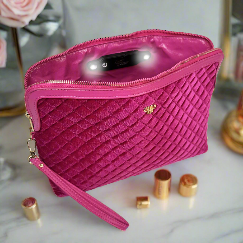 Litt Makeup Case - Fuchsia Velvet
