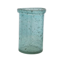 Seeded Glass Vase/Hurricane, Blue