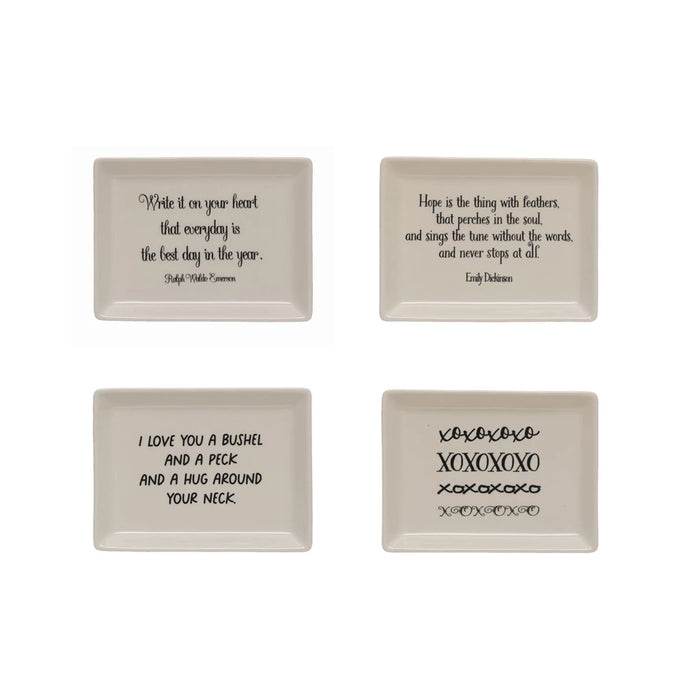 Stoneware Plate w/ Saying, 4 Styles