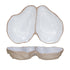 Stoneware Oyster Shell Shaped Dish w/ 2 Sections (Each One Will Vary)