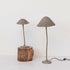 Paper Mache & Metal Mushroom Shaped Table Lamp