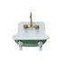 Metal Sink Soap Dish w/ Faucet, Green, White & Gold Finish