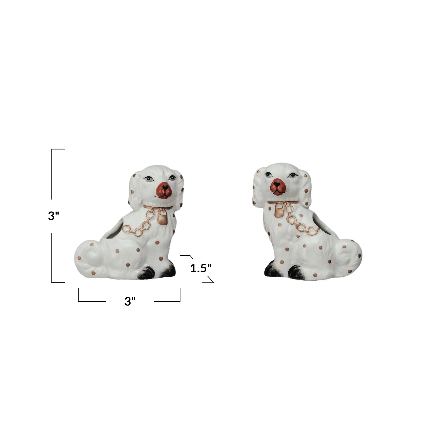 Ceramic Staffordshire Dog Shaped Toothpick Holder, 2 Styles