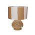 Stoneware Artichoke Finial Table Lamp w/ Painted Linen Shade