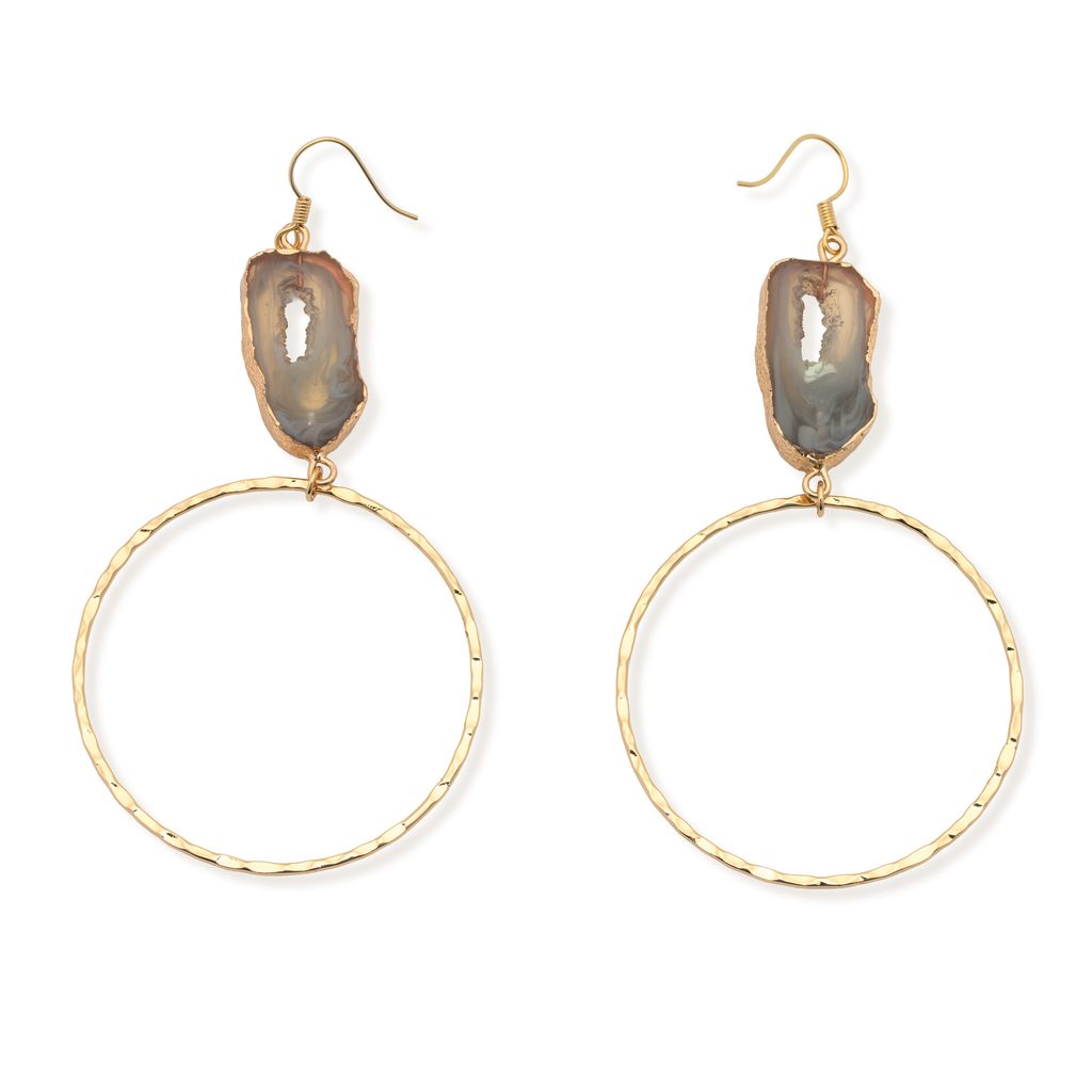Alys - Taupe Stone Earring