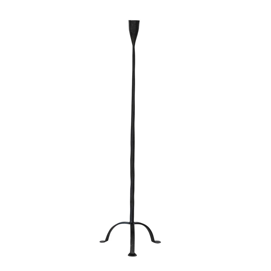 Hand-Forged Cast Iron Footed Taper Holders