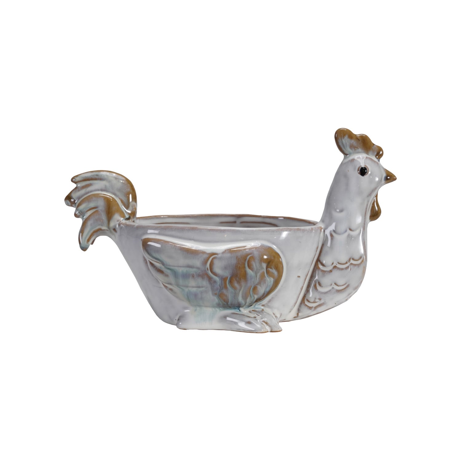 Stoneware Chicken Shaped Sponge Holder/Soap Dish