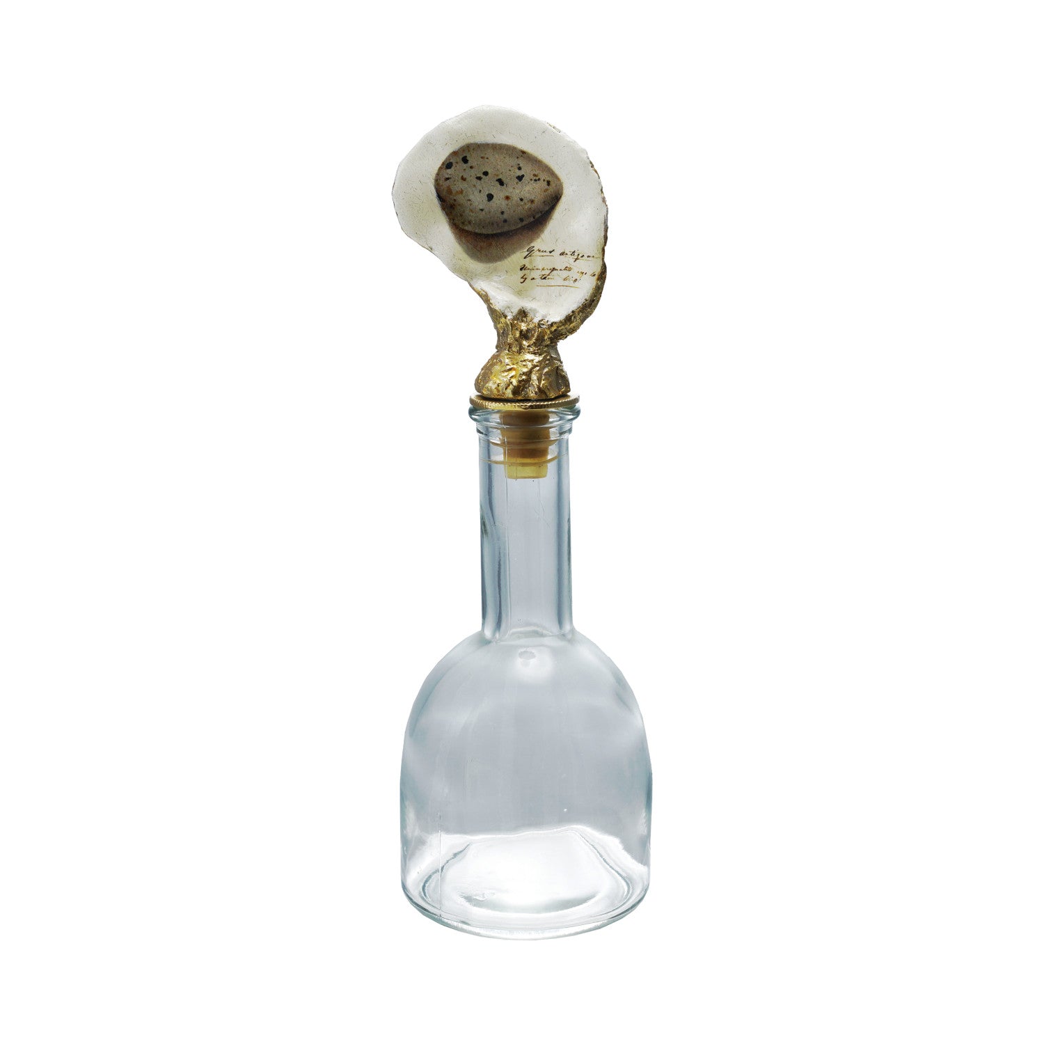 Decorative Bottle with Stopper & Vintage Reproduction Image