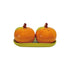 Clementine Shaped Salt and Pepper Shakers with Tray, Set of 3
