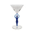4 oz. Martini Glass with Hand-Blown Mermaid Stem, Blue