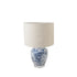 Hand-Painted Ceramic Table Lamp with Linen Shade & Inline Switch