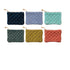 Quilted Cotton Velvet Zip Pouch with Metallic Thread Embroidery and Tassel, 6 Colors
