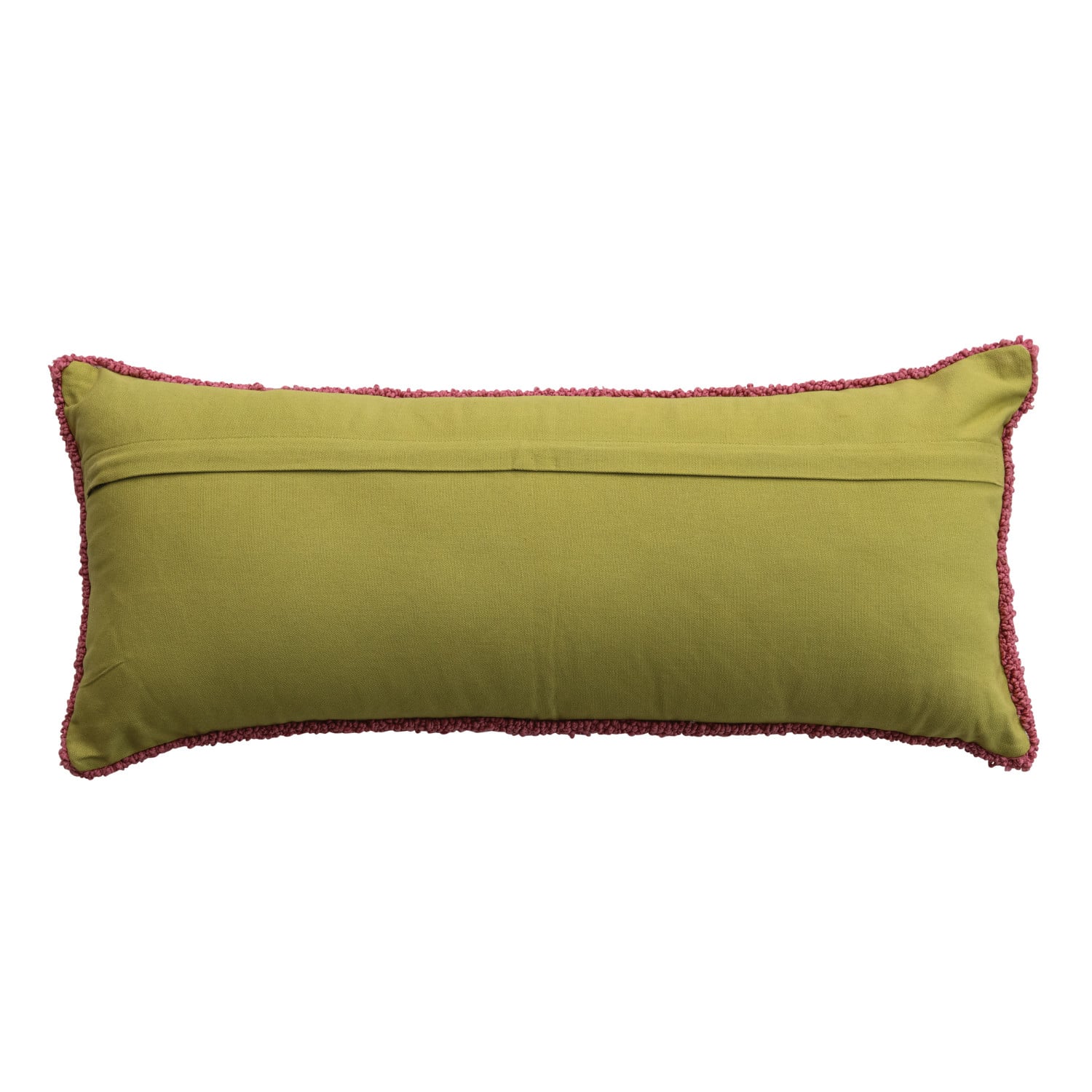 Cotton Tufted Lumbar Pillow “Good In Bed” with Green Back, Natural, Black, Purple & Pink - view 2 of 4