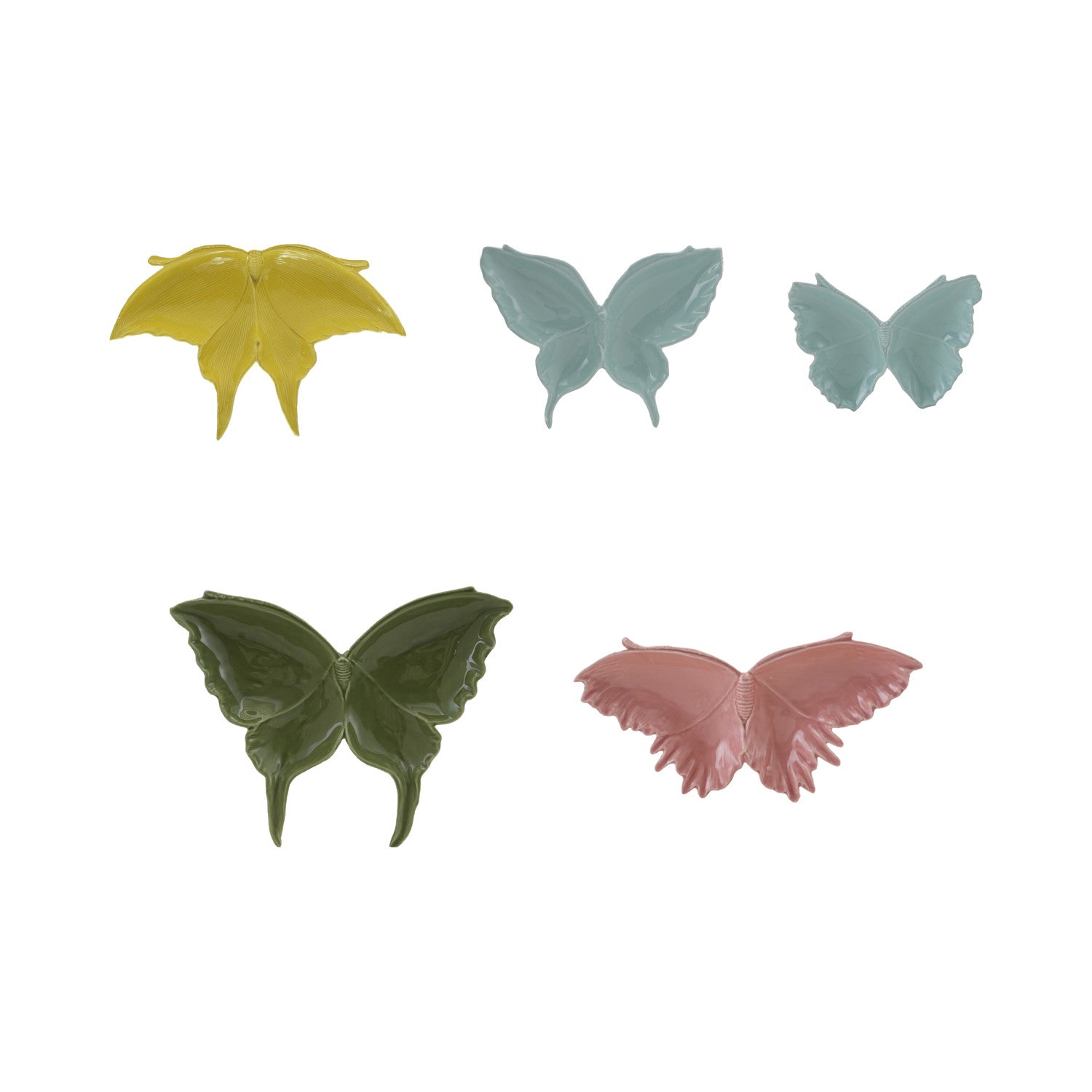 Ceramic Butterfly Shaped Dishes, Set of 5