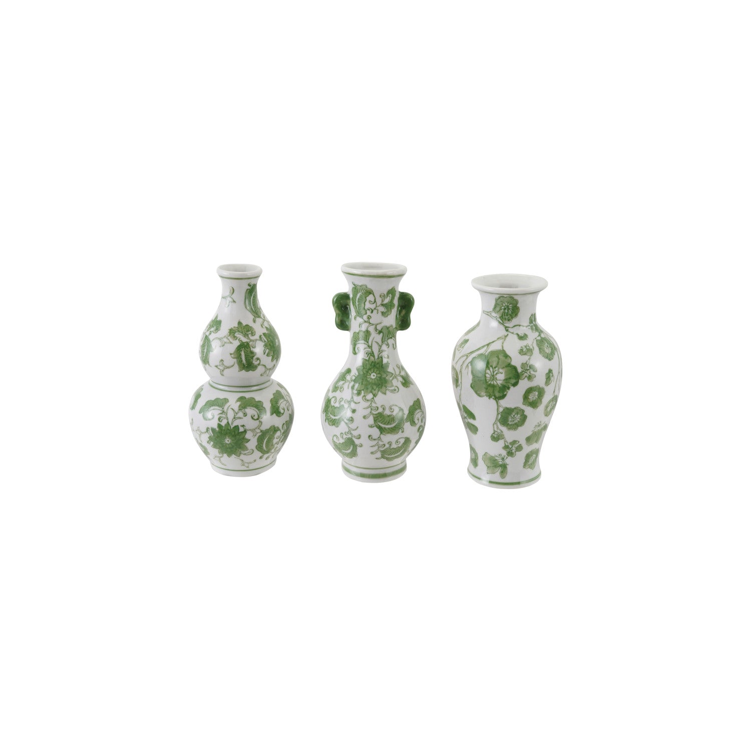 Hand-Painted Stoneware Vase with Floral Design, 3 Styles