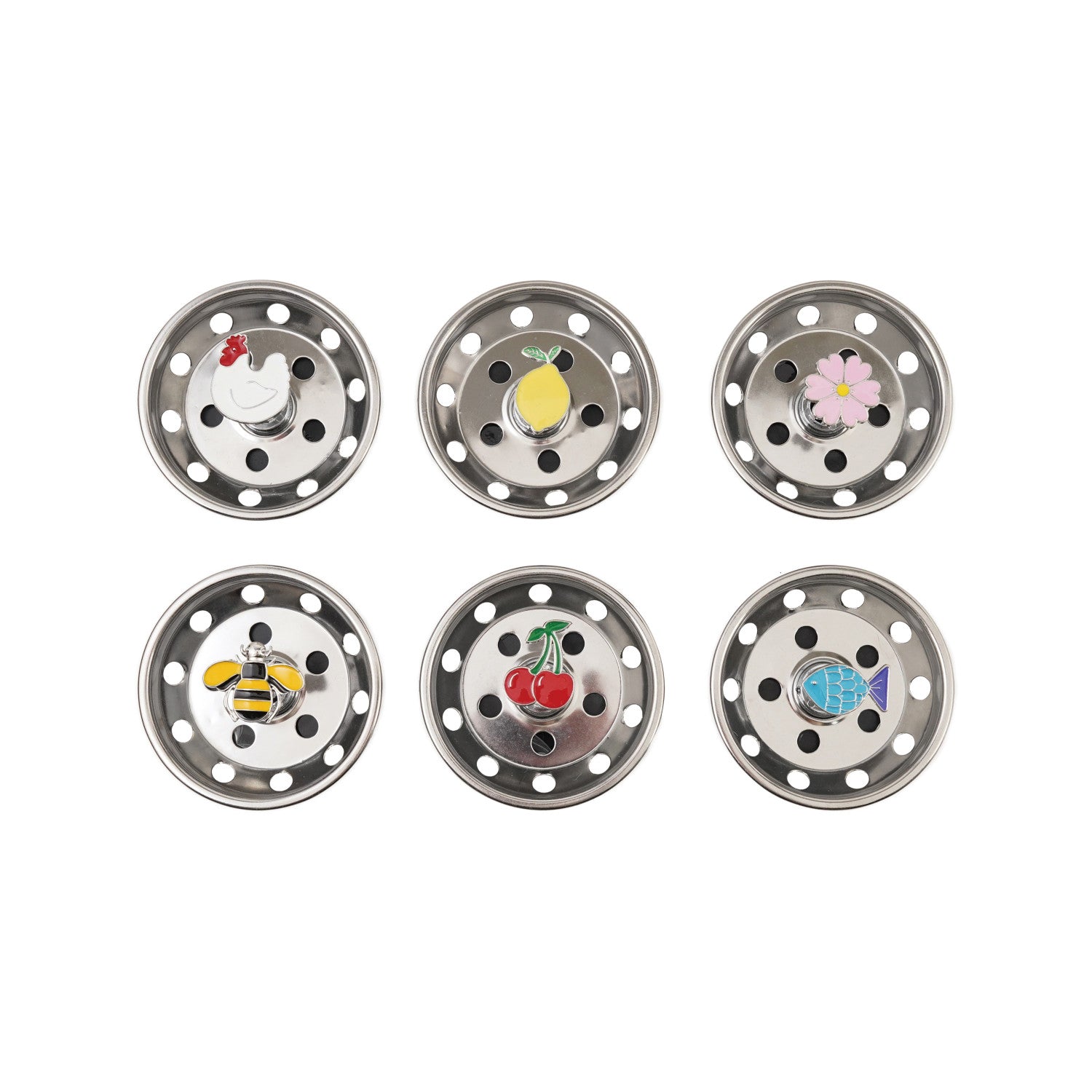 Stainless Steel Sink Strainer Stopper with Icon, 6 Styles