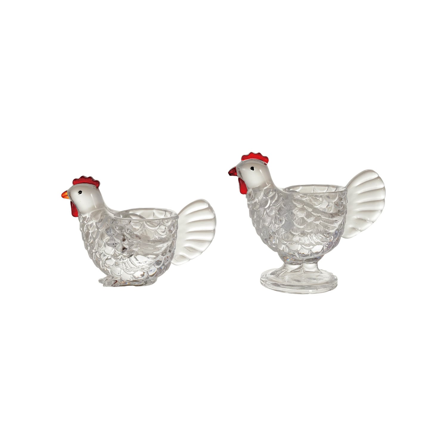 Glass Chicken Shaped Votive Holder, 2 Styles