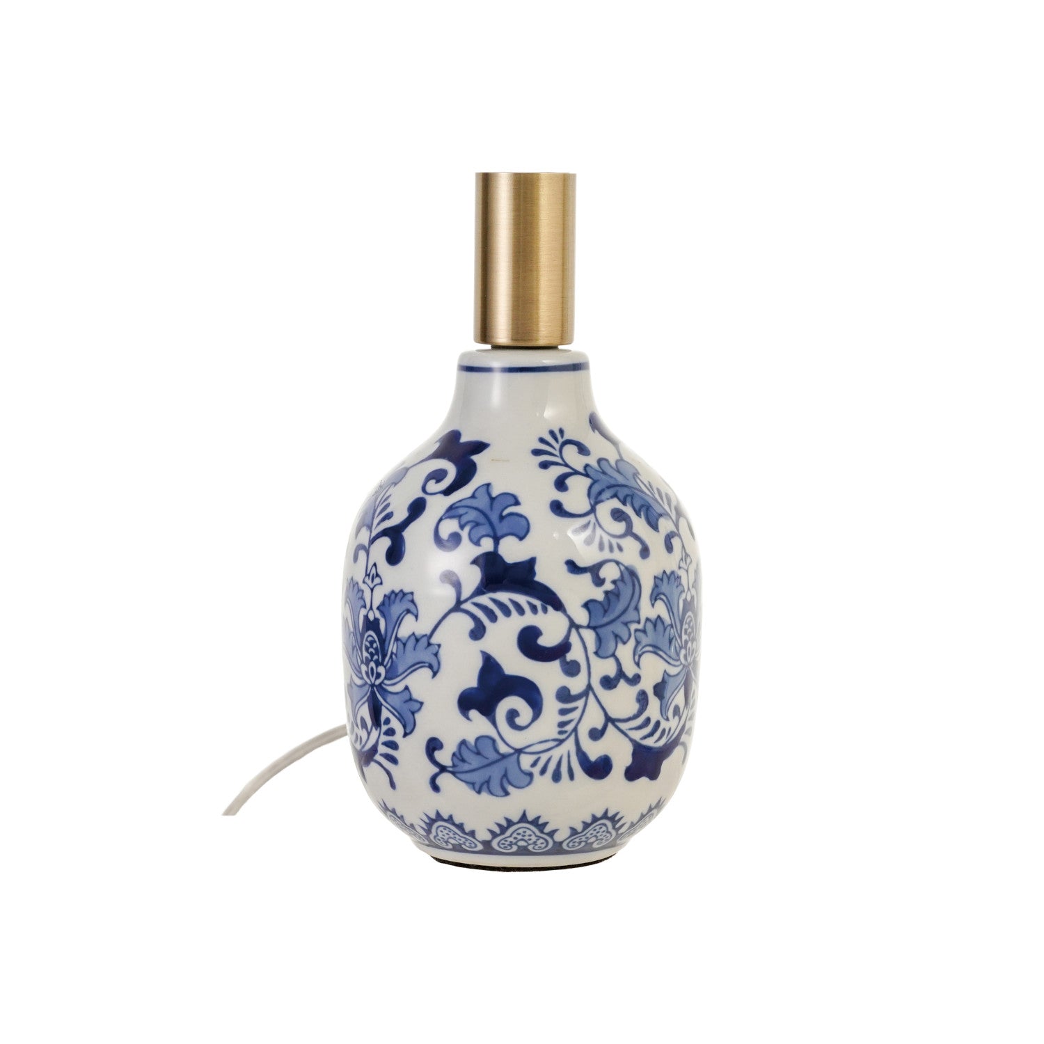 Stoneware Table Lamp with Floral Pattern