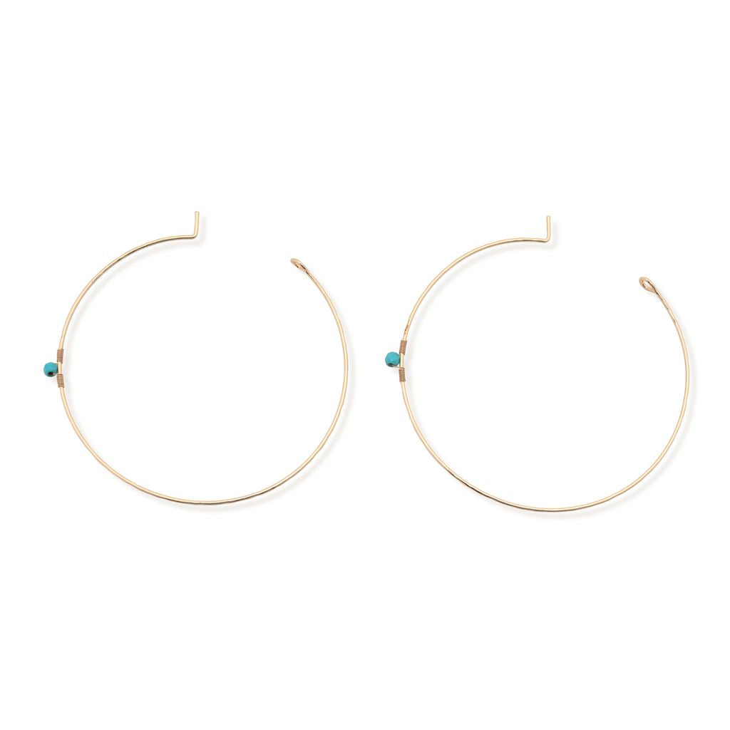 Edith-Gold Hoop With Stone Earring