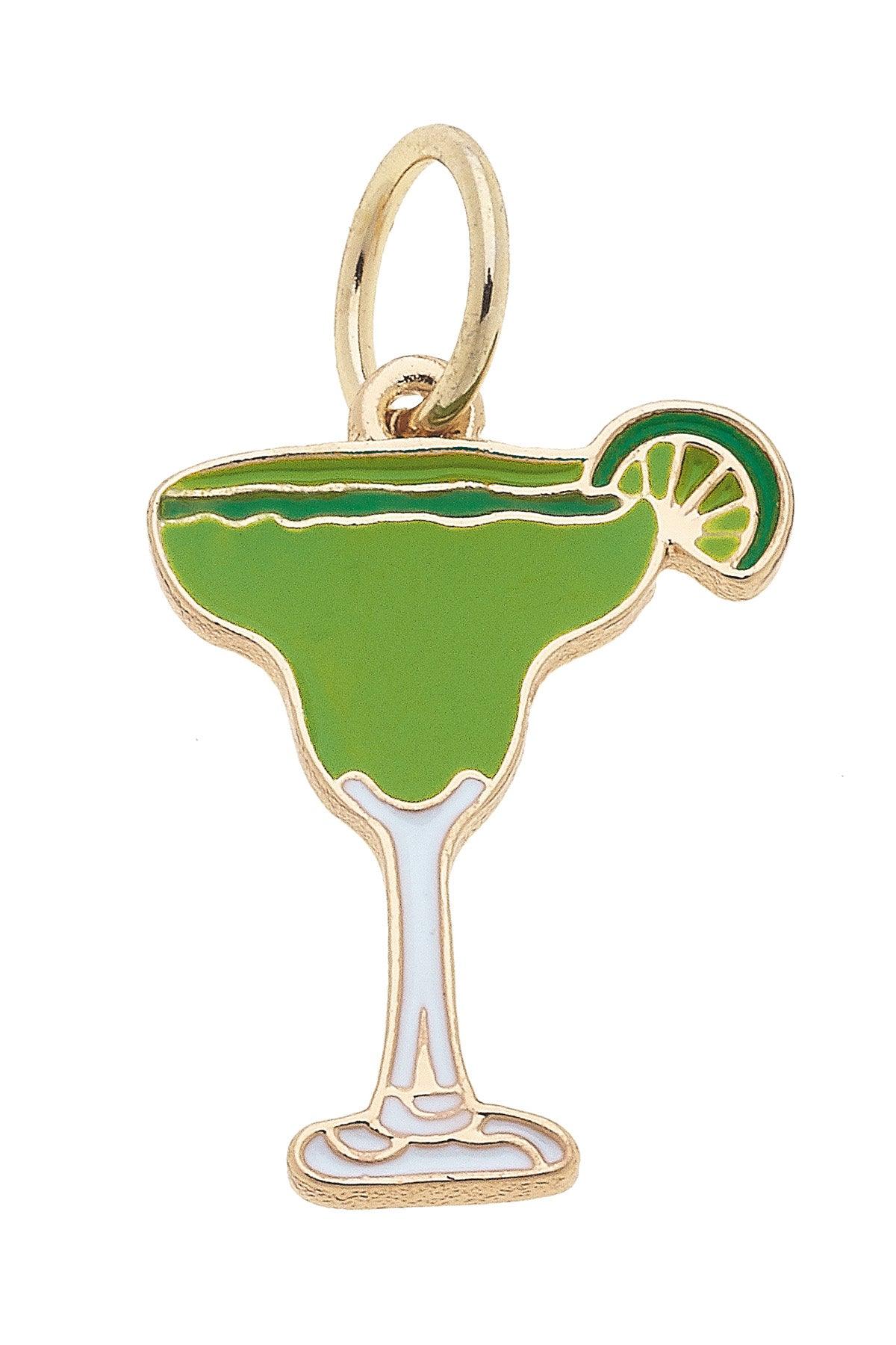 Margarita Enamel Drink Charm in Green