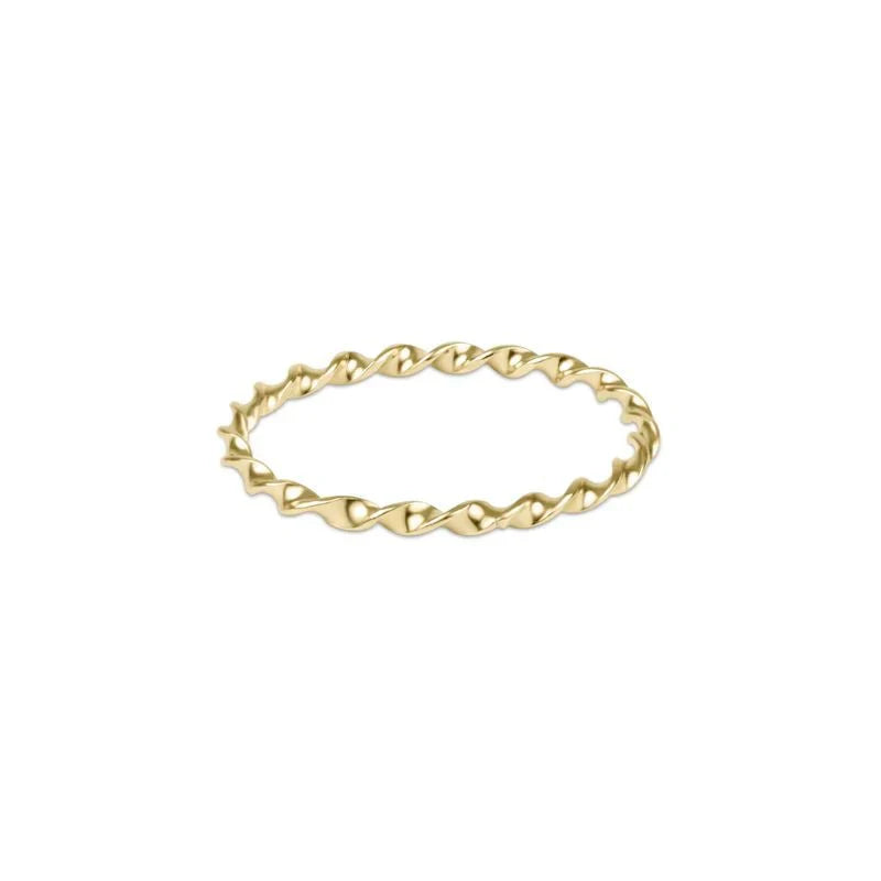 classic gold twisted  thin band ring by enewton
