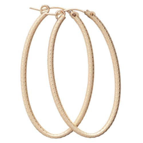 Simply Elegant Oval Hoop Textured Earrings by enewton