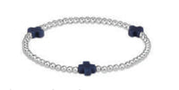 enewton extends signature cross sterling pattern 3mm bead bracelet - navy by enewton