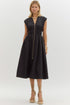 Sonji Solid Sleeveless Midi Dress