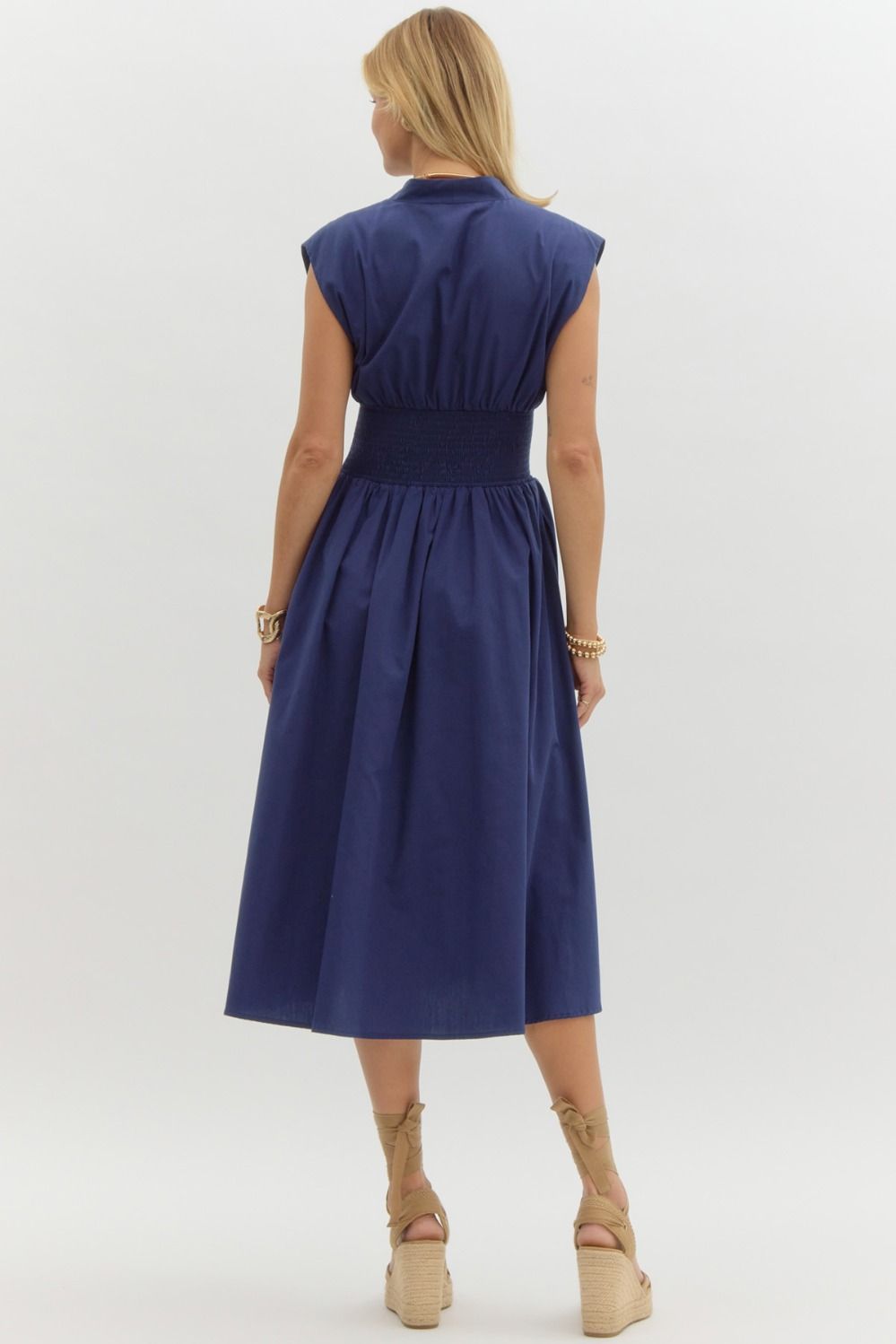 Sonji Solid Sleeveless Midi Dress