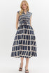 Ally Abstract Print Sleeveless Midi Dress